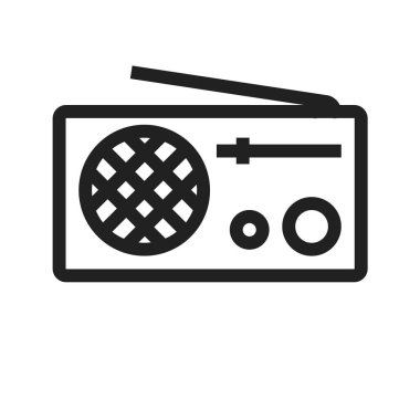 Radyo, anten, ekipman ikonu görüntüsü. İletişim, bağlantı ve teknoloji için de kullanılabilir. Web uygulamaları, mobil uygulamalar ve yazdırma ortamları için elverişli.
