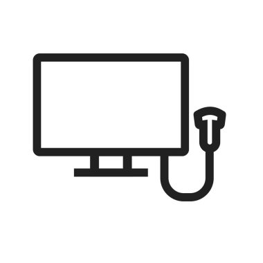 Ultrason, sonografi, tıbbi ikon görüntüsü. Sağlık ve sağlık hizmetleri için de kullanılabilir. Web uygulamaları, mobil uygulamalar ve yazdırma ortamları için elverişli.