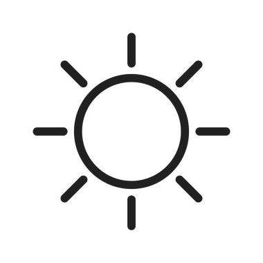 Güneş, güneş, yaz ikonu. Enerji ve teknoloji için de kullanılabilir. Web uygulamaları, mobil uygulamalar ve yazdırma ortamları için elverişli.