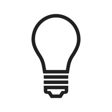 Ampul, ışık, elektrik ikonu görüntüsü. Enerji ve teknoloji için de kullanılabilir. Web uygulamaları, mobil uygulamalar ve yazdırma ortamları için elverişli.