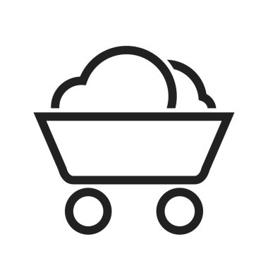 Kömür, benim, tramvay ikonu görüntüsü. Enerji ve teknoloji için de kullanılabilir. Web uygulamaları, mobil uygulamalar ve yazdırma ortamları için elverişli.