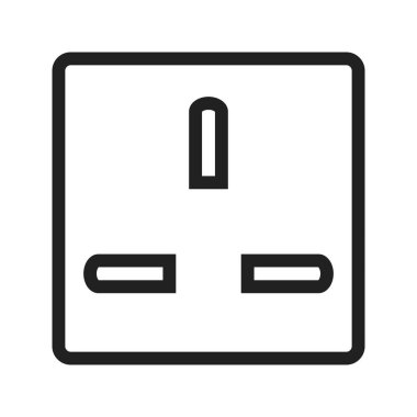 Soket, priz, çıkış simgesi resmi. Enerji ve teknoloji için de kullanılabilir. Web uygulamaları, mobil uygulamalar ve yazdırma ortamları için elverişli.