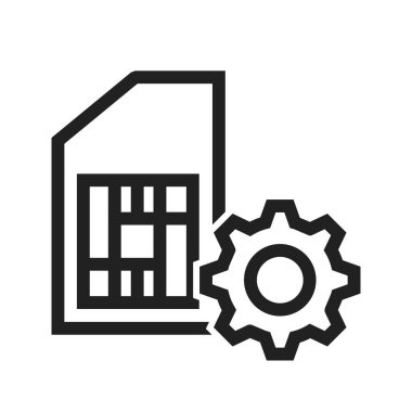 SIM, telefon, devre simgesi resmi. Ayrıca mobil uygulamalar, telefon sekmesi çubuğu ve ayarlar için de kullanılabilir. Web uygulamalarında, mobil uygulamalarda ve yazdırma ortamlarında kullanılabilir