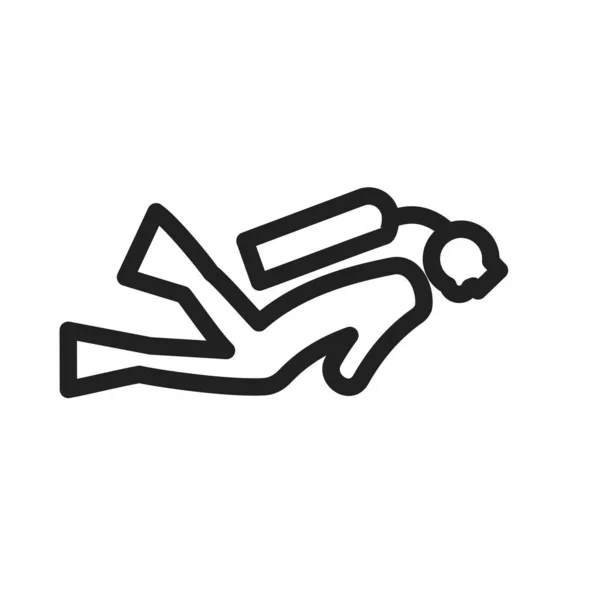 Дайвінг Водолазний Дайвер Під Водою Дайвер Спортивне Зображення Іконок Також — стоковий вектор