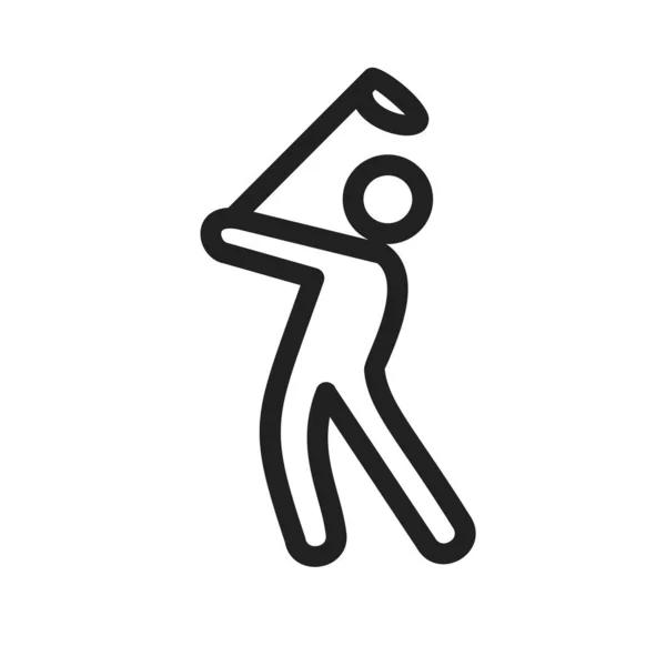 Golf Pelota Palo Jugador Gol Imagen Icono Los Deportes También — Vector de stock