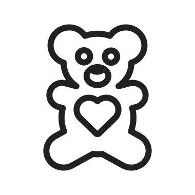 Ayı, oyuncak, mutlu ikon imajı. Ayrıca sevgililer günü, gözlemler ve tatiller için de kullanılabilir. Mobil uygulamalar, web uygulamaları ve yazdırma ortamları için elverişli.