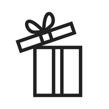 Hediye, hediye, doğum günü ikonu görüntüsü. Paskalya, kutlama, gözlem ve tatillerde de kullanılabilir. Mobil uygulamalar, web uygulamaları ve yazdırma ortamları için elverişli.