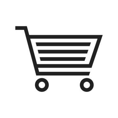 Alışveriş, araba, sepet ikonu vektör görüntüsü. Kara Cuma satışları ve indirimler için de kullanılabilir. Web uygulamalarında, mobil uygulamalarda ve yazdırma ortamlarında kullanılabilir.