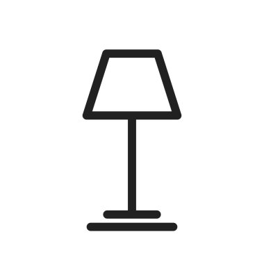 Lamba, masa, gece ikonu vektör görüntüsü. Ev eşyaları için de kullanılabilir. Web uygulamalarında, mobil uygulamalarda ve yazdırma ortamlarında kullanılabilir.
