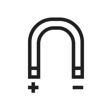 Mıknatıs, metal, güç ikonu vektör görüntüsü. Ev eşyaları için de kullanılabilir. Web uygulamalarında, mobil uygulamalarda ve yazdırma ortamlarında kullanılabilir.