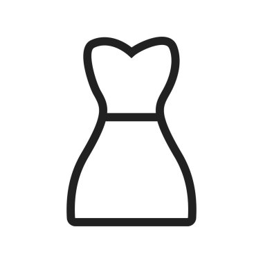 Kıyafet, gece, kadın ikon vektör görüntüsü. Ev eşyaları için de kullanılabilir. Web uygulamalarında, mobil uygulamalarda ve yazdırma ortamlarında kullanılabilir.