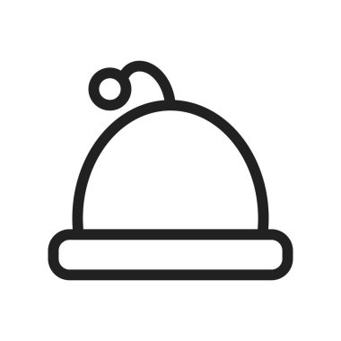 Kış, şapka, ikon vektör görüntüsü. Ev eşyaları için de kullanılabilir. Web uygulamalarında, mobil uygulamalarda ve yazdırma ortamlarında kullanılabilir.