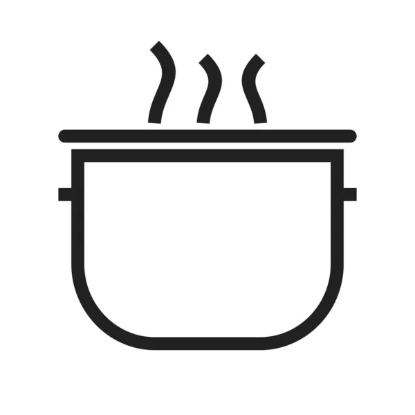 Pot Cooking Soup Icon Vector Image Использоваться Предметов Домашнего Обихода — стоковый вектор