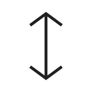 Ok, yukarı, aşağı simge vektör görüntüsü. Oklar için de kullanılabilir. Mobil uygulamalar, web uygulamaları ve yazdırma ortamları için elverişli.