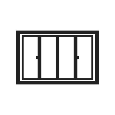 Pencere, oda, iç simge vektör görüntüsü. Bina ve simgeler için de kullanılabilir. Mobil uygulamalar, web uygulamaları ve yazdırma ortamları için elverişli.