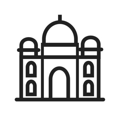 Taj Mahal, Hindistan, mimari ikon vektör görüntüsü. İnşaat ve simgeler için de kullanılabilir. Mobil uygulamalar, web uygulamaları ve yazdırma ortamları için elverişli.