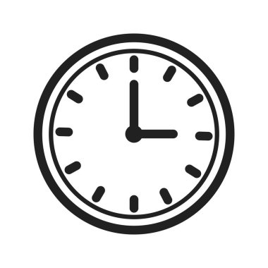 Saat, alarm, zaman simgesi vektör görüntüsü. Parti için de kullanılabilir. Web uygulamalarında, mobil uygulamalarda ve yazdırma ortamlarında kullanılabilir.