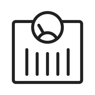 Ölçekleme, tartma, makine simgesi vektör görüntüsü. Spor ve spor için de kullanılabilir. Web uygulamaları, mobil uygulamalar ve yazdırma ortamları için elverişli.