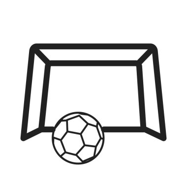 Futbol, gol, futbol ikonu vektör imajı. Spor ve spor için de kullanılabilir. Web uygulamaları, mobil uygulamalar ve yazdırma ortamları için elverişli.