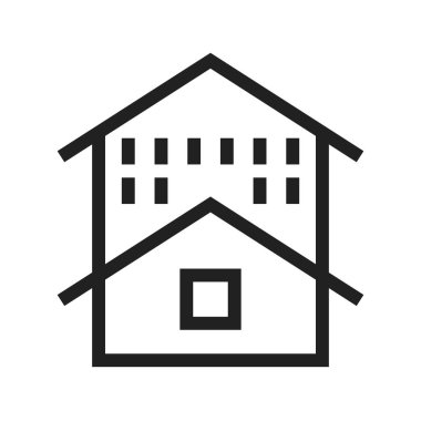 Ev, oda, ev ikonu vektör görüntüsü. Konutlandırma için de kullanılabilir. Mobil uygulamalar, web uygulamaları ve yazdırma ortamları için elverişli.