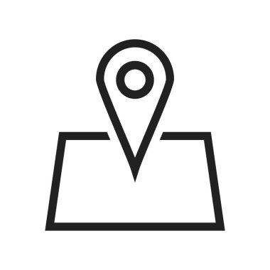 Konum, harita, pin ikonu vektör görüntüsü. Konutlandırma için de kullanılabilir. Mobil uygulamalar, web uygulamaları ve yazdırma ortamları için elverişli.