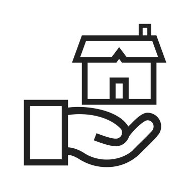 Emlak, ajan, ev ikonu vektör görüntüsü. Konutlandırma için de kullanılabilir. Mobil uygulamalar, web uygulamaları ve yazdırma ortamları için elverişli.