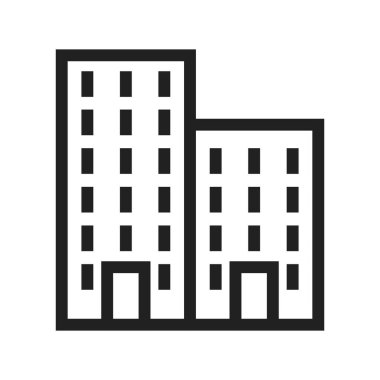 Konut, plaza, iş simgesi vektör görüntüsü. Konut için de kullanılabilir. Mobil uygulamalar, web uygulamaları ve yazdırma ortamları için elverişli.