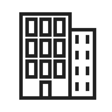 Ticari, plaza, iş simgesi vektör görüntüsü. Konut için de kullanılabilir. Mobil uygulamalar, web uygulamaları ve yazdırma ortamları için elverişli.