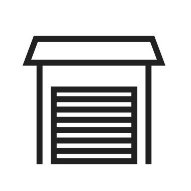 Garaj, park yeri, kapı ikonu vektör görüntüsü. Konutlandırma için de kullanılabilir. Mobil uygulamalar, web uygulamaları ve yazdırma ortamları için elverişli.