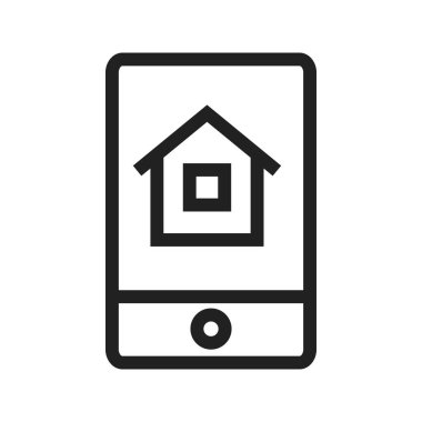 Ev, tablet, internet ikonu vektör görüntüsü. Konutlandırma için de kullanılabilir. Mobil uygulamalar, web uygulamaları ve yazdırma ortamları için elverişli.