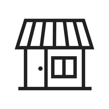 Dükkan, merkez, bina ikonu vektör görüntüsü. Konut için de kullanılabilir. Mobil uygulamalar, web uygulamaları ve yazdırma ortamları için elverişli.