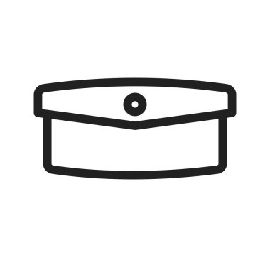 Debriyaj, moda, çanta ikonu vektör görüntüsü. Makyaj ve aksesuarlar için de kullanılabilir. Mobil uygulamalar, web uygulamaları ve yazdırma ortamları için elverişli.