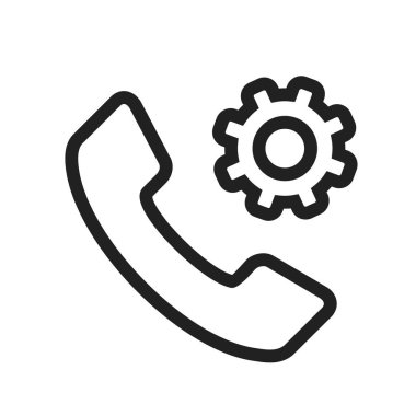 Telefon, cep telefonu, ayarlar ikon vektör görüntüsü. Maddi tasarım için de kullanılabilir. Web uygulamalarında, mobil uygulamalarda ve yazdırma ortamlarında kullanılabilir.