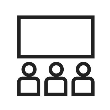 Tiyatro, film, sinema ikonu vektör görüntüsü. Maddi tasarım için de kullanılabilir. Web uygulamaları, mobil uygulamalar ve yazdırma ortamları için elverişli.