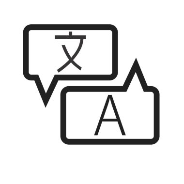 Çeviri, dil, sözlük ikonu vektör görüntüsü. Maddi tasarım için de kullanılabilir. Web uygulamaları, mobil uygulamalar ve yazdırma ortamları için elverişli.