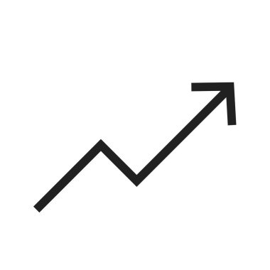 Eğilim, yukarı, grafik simgesi vektör görüntüsü. Maddi tasarım için de kullanılabilir. Web uygulamaları, mobil uygulamalar ve yazdırma ortamları için elverişli.