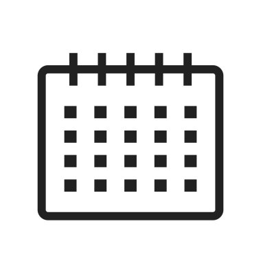 Takvim, olay, yıl simgesi vektör resmi. Ofis için de kullanılabilir. Web uygulamalarında, mobil uygulamalarda ve yazdırma ortamlarında kullanılabilir.