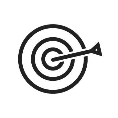 Dart, tahta, hedef ikon vektör görüntüsü. Ofis için de kullanılabilir. Web uygulamaları, mobil uygulamalar ve yazdırma ortamları için elverişli.