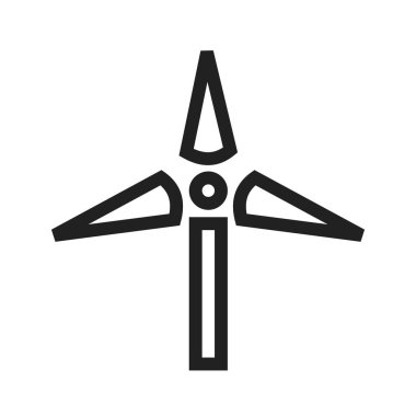 Yel değirmeni, rüzgar, çiftlik ikonu vektör görüntüsü. Ekoloji için de kullanılabilir. Mobil uygulamalar, web uygulamaları ve yazdırma ortamları için elverişli.