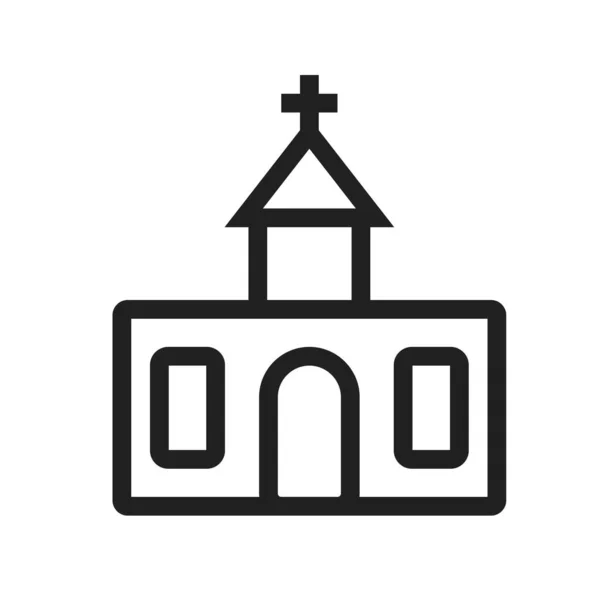 โบสถ อาคาร ภาพเวกเตอร ไอคอนทางศาสนา นอกจากน งสามารถใช าหร บการสร างและสถานท เหมาะส — ภาพเวกเตอร์สต็อก