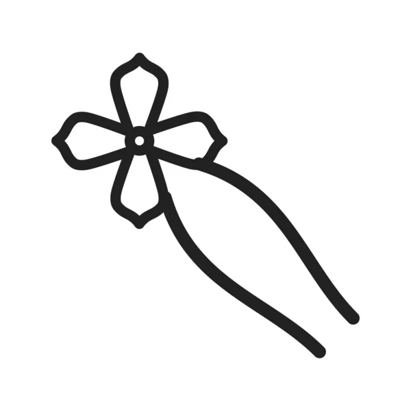 Hair Pin Clip Icon Vector Image Можно Использовать Макияжа Аксессуаров — стоковый вектор