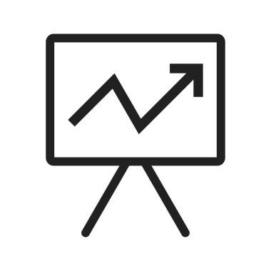 Sunum, iş, konferans ikonu vektör görüntüsü. Pazarlama için de kullanılabilir. Web uygulamalarında, mobil uygulamalarda ve yazdırma ortamlarında kullanılabilir.