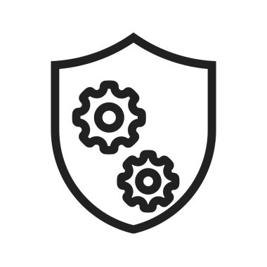 Kalkan, koruma, simge vektör görüntüsü. Güvenlik için de kullanılabilir. Web uygulamaları, mobil uygulamalar ve yazdırma ortamları için elverişli.