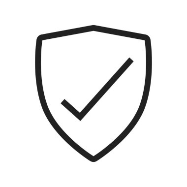 Kalkan, güvenlik, koruma ikonu vektör görüntüsü. Güvenlik için de kullanılabilir. Mobil uygulamalar, web uygulamaları ve yazdırma ortamları için elverişli.