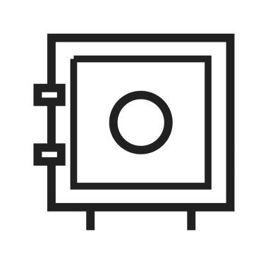 Kasa, kasa, dolap ikonu vektör görüntüsü. Güvenlik için de kullanılabilir. Web uygulamaları, mobil uygulamalar ve yazdırma ortamları için elverişli.