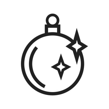 Noel, top, dekorasyon ikonu vektör görüntüsü. Kış için de kullanılabilir. Web uygulamalarında, mobil uygulamalarda ve yazdırma ortamlarında kullanılabilir.