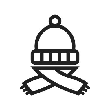 Sıcak, başlık, kafa ikonu vektör görüntüsü. Kış için de kullanılabilir. Web uygulamalarında, mobil uygulamalarda ve yazdırma ortamlarında kullanılabilir.