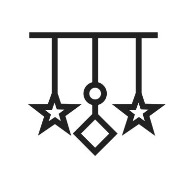 Bebeğim, asılma, oyuncak ikonu vektör görüntüsü. Bebek için de kullanılabilir. Web uygulamalarında, mobil uygulamalarda ve yazdırma ortamlarında kullanılabilir.