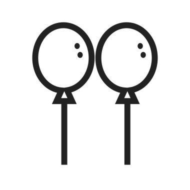 Balon, doğum günü, ikon vektör görüntüsü. Bebek için de kullanılabilir. Mobil uygulamalar, web uygulamaları ve yazdırma ortamları için elverişli.