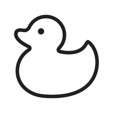 Ördek, lastik, oyuncak ikon vektör görüntüsü. Bebek için de kullanılabilir. Mobil uygulamalar, web uygulamaları ve yazdırma ortamları için elverişli.